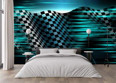 Abstract Wallpaper of checkered racing flag Wall mural