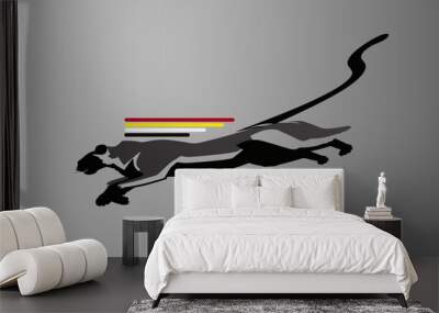 Automotive art geometric stripe sticker. Truck or car or vehicle abstract stripes. The figure of Black panther or puma  Wall mural