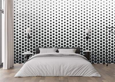 the hexagon pattern halftones on white background Wall mural