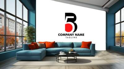 Initial letter and number logo, B and 5, B5, 5B Wall mural