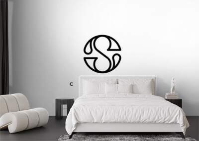 Initial Letter CS or SC Logo Design Vector Wall mural