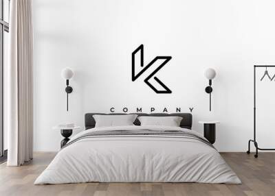 Minimal Initial Letter K Logo Design Vector Wall mural