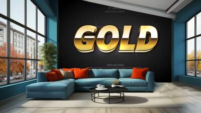 GOLD VECTOR TEXT STYLE EFFECT Wall mural