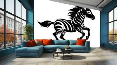 Zebra silhouette vector illustration Wall mural