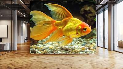 goldfish in aquarium  Wall mural