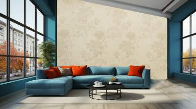 beige botanical wallpaper background Wall mural