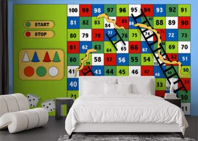 Ladder snakes game,Funny frame for children Wall mural