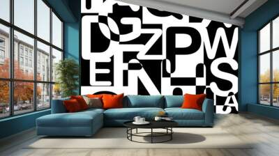 Letters background black and white for t-shirts. vektor eps 10 Wall mural