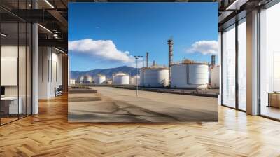 petroleum storage tanks in oil storage terminal companies Wall mural