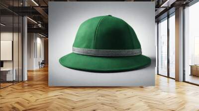 Green hat on gray background Wall mural