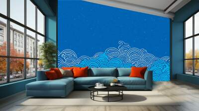 Chopping sea in oriental style Wall mural