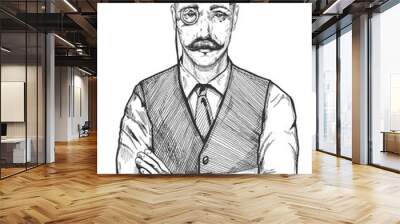 man portrait in vintage  style Wall mural