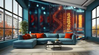 blue helix human DNA structure Wall mural