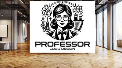 professor vector logo design Wall mural