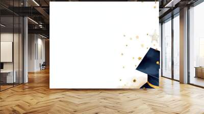 hat graduation celebration background with place for your text, good for graphic design, generative AI Wall mural