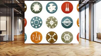 Set of retro futuristic space icons. Wall mural