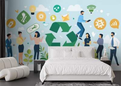 Teamwork for Eco-Friendly Solutions Wall mural