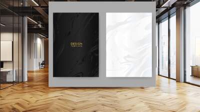 Modern vector cover design set. Prestigious background with abstract silver and black line pattern. Luxury elegant template for design menu, invitation, brochure, flyer layout, presentation. Wall mural