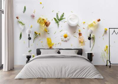 natural face and body care products from wild flowers Wall mural