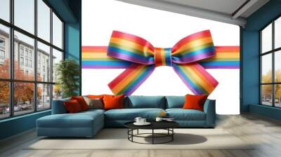 ribbon bow, rainbow color on transparent background Wall mural