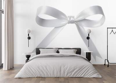 white ribbon bows on a transparent background Wall mural