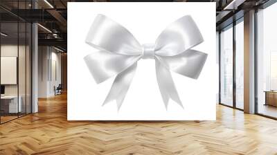 white ribbon bows on a transparent background Wall mural