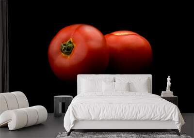 Tomatoes on dark background Wall mural