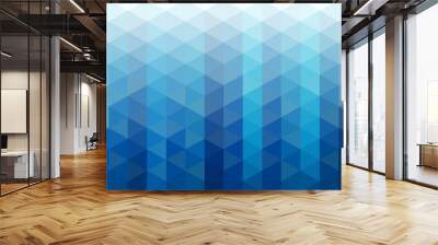 Abstract blue triangles mosaic background. Design with place for text. A4 format. Wall mural