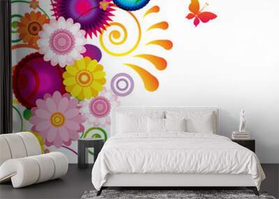 Gift card. Floral design background. Wall mural