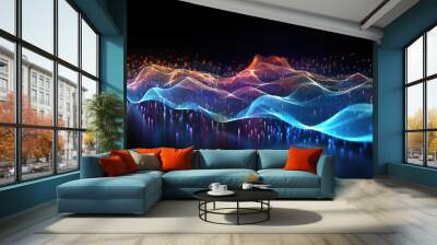 Abstract futuristic background Data Transfer. technology concept. Futuristic cyberspace background. Generative AI Wall mural