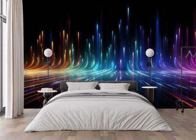 Abstract futuristic technology background. light line design Generative AI Wall mural