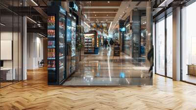 Futuristic vending machines full of beverages and food Wall mural