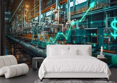 Gas industry and gas transport system. industry concept Wall mural