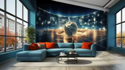 Worldwide investment, trade and exchange concept. Generative AI Wall mural