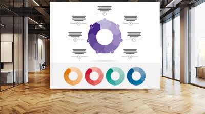 Seven sided presentation infographic diagram chart vector Wall mural