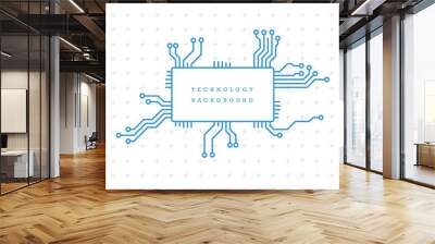 Technology abstract motherboard illustration background. Vector graphic template. Wall mural