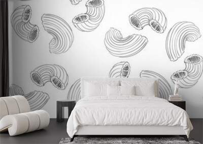 Hand drawn pasta pattern. Wall mural