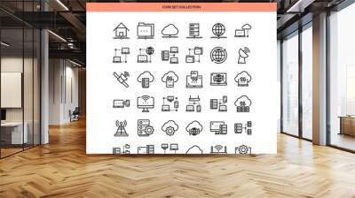 Network and Database Icons Set. UI Pixel Perfect Well-crafted Vector Thin Line Icons. The illustrations are a vector. Wall mural