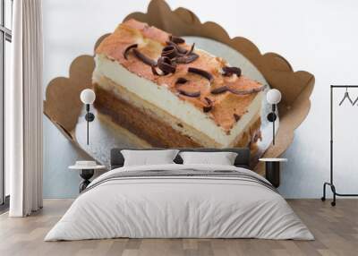 Close up of coffee mousse cake Wall mural