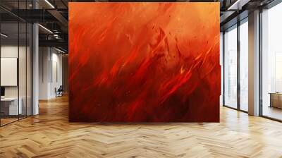 abstract splash red fire painting background Wall mural