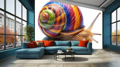 snail on a white background Wall mural