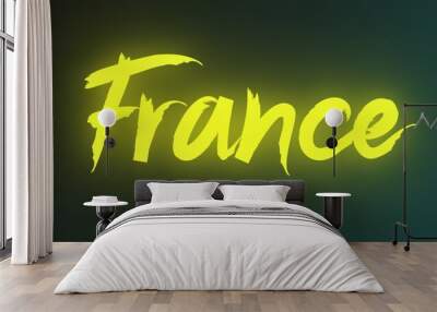 3D France text poster art Wall mural