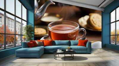 cup of tea and cookies Wall mural