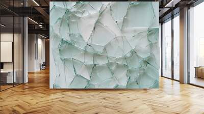 Shattered glass fragments creating an abstract pattern Wall mural