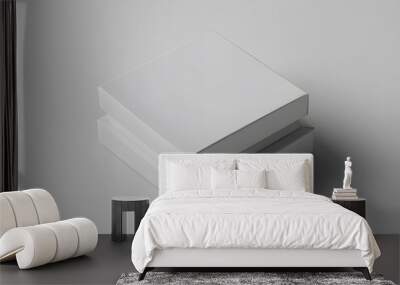 White box mockup placed on a plain white background, showing clean and simple lines Wall mural