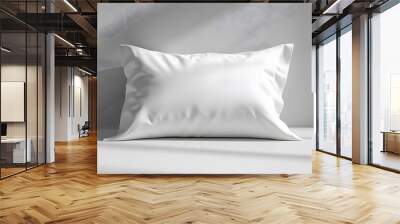 White pillowcase mockup displayed on a plain background, with subtle shadows and simple design Wall mural