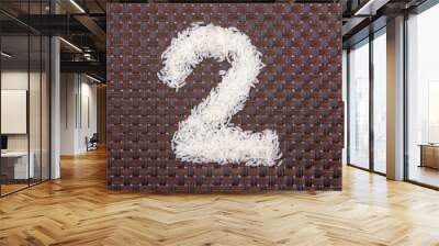 2,number make from rice Wall mural