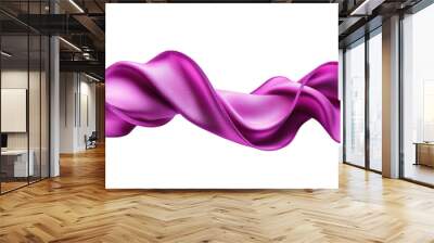 A smooth, flowing pink ribbon creating an elegant wave, perfect for design and decorative purposes. Wall mural