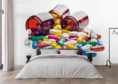 capsules and pills medical and supplement, health care and wellbeing concept Wall mural