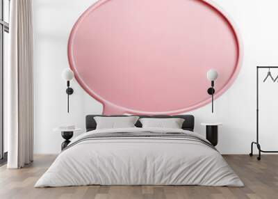 Pink speech bubble on a white isolated background. Wall mural